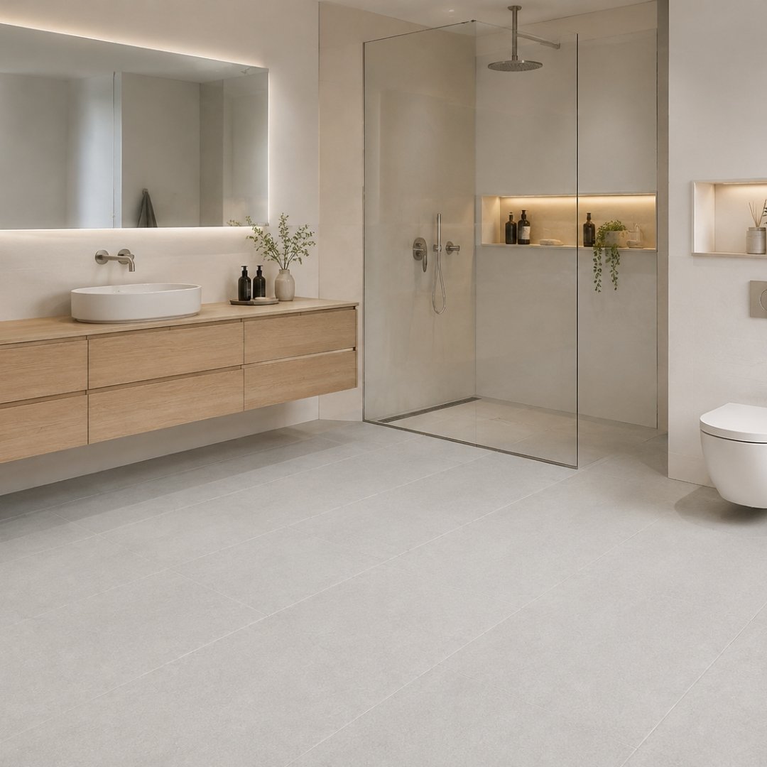 AL Zambia Naatural Plain Bathroom Tiles - My Home Studio